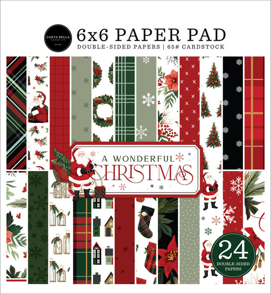 Carta Bella Double-Sided Paper Pad 6"X6" 24/Pkg, A Wonderful Christmas, 12 Designs/2 Each