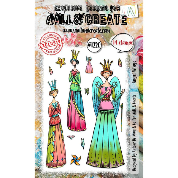 AALL & Create, #1220, Angel Wings, A6 Photopolymer Clear Stamp Set by Autour De Mwa