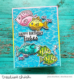 Hero Arts Background Cling Stamps 6"X6", Aqua Texture Bold Prints