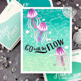 Hero Arts Background Cling Stamps 6"X6", Aqua Texture Bold Prints