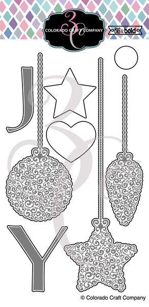 Colorado Craft Company Big & Bold Dies ~ Joy Ornaments