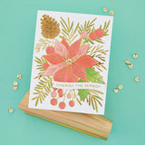 Spellbinders, Stencil & Die Bundle, The Glimmer for the Holidays Collection, Glimmer Hot Foil Plate and Stencil Bundle, Full Bloom Poinsettia (BD-0774)