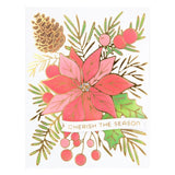 Spellbinders, Stencil & Die Bundle, The Glimmer for the Holidays Collection, Glimmer Hot Foil Plate and Stencil Bundle, Full Bloom Poinsettia (BD-0774)