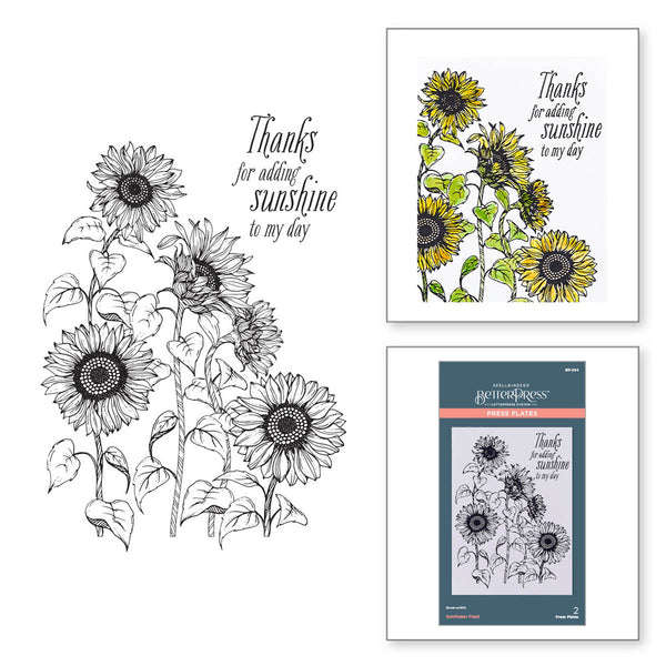 Spellbinders BetterPress Plate, Sunflower Field Press (BP-094)