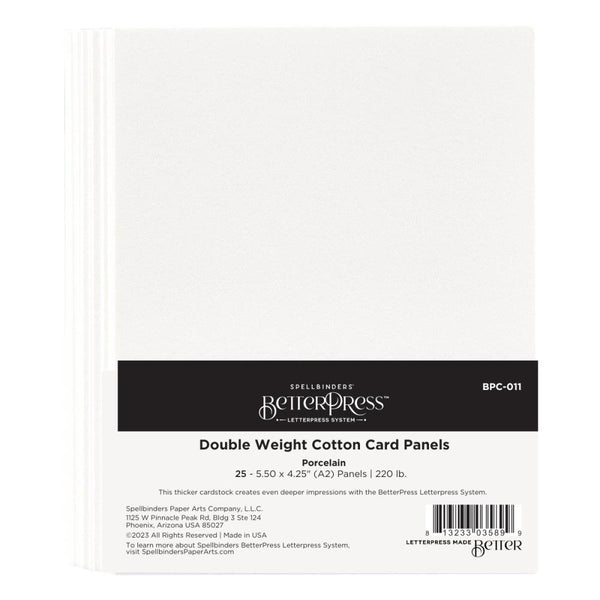 Spellbinders BetterPress Letterpress A2 Double Weight Cotton Card Panels, Porcelain 220 lb. (sold individually)