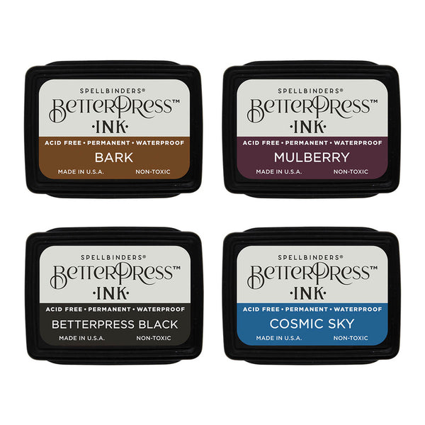 Spellbinders BetterPress Letterpress Mini Ink Pad Set 4/Pkg, Regal Tones