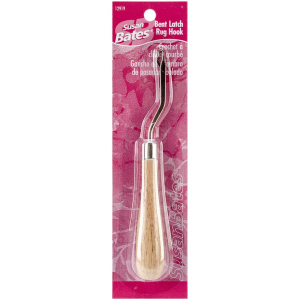 Susan Bates Bent Latch Hook 6.25", Wood Handle