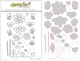 Honey Bee Stamps, 4"X6" Clear Stamp & Dies Combo, Busy Bees