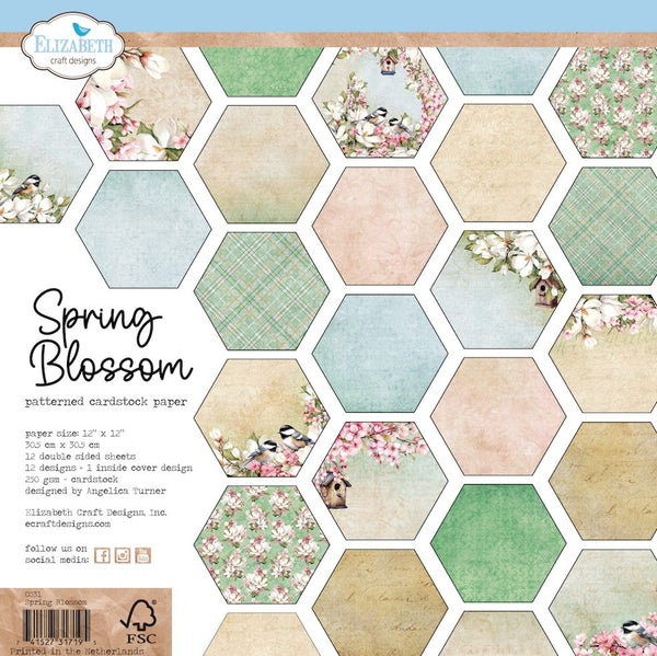 Elizabeth Craft Double-Sided Cardstock Pack 12"X12", Spring Blossom (CO31)