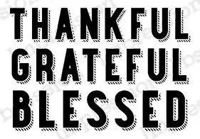 Impression Obsession, Cling Red Rubber Stamp, Thankful, Grateful & Blessed