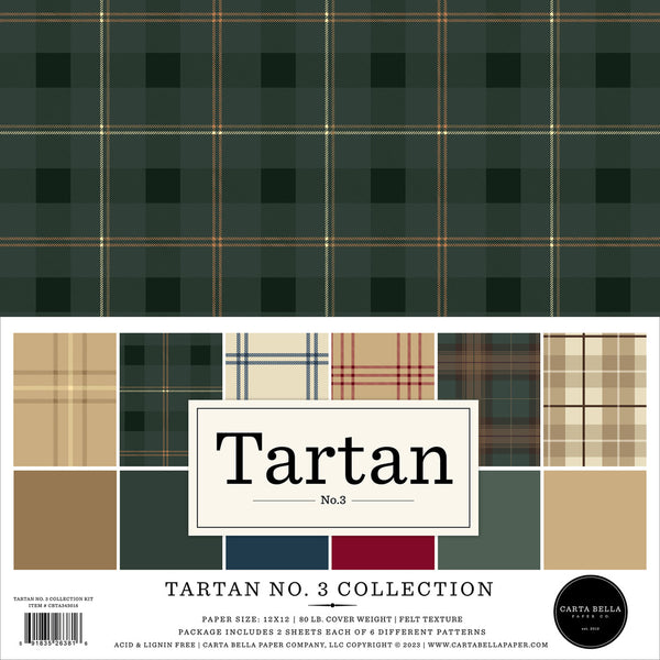 Carta Bella Collection Kit 12"X12", Tartan No. 3