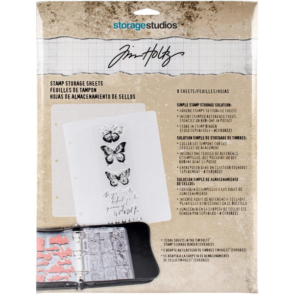 Tim Holtz Storage Studios Stamp Storage Binder Refills 8/Pkg, 7.25"X10" (CH93823)