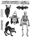 Tim Holtz Cling Stamps 7"X8.5", Retro Halloween (CMS092)