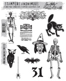 Tim Holtz Cling Stamps 7"X8.5", Mini Halloween #2 (CMS113)