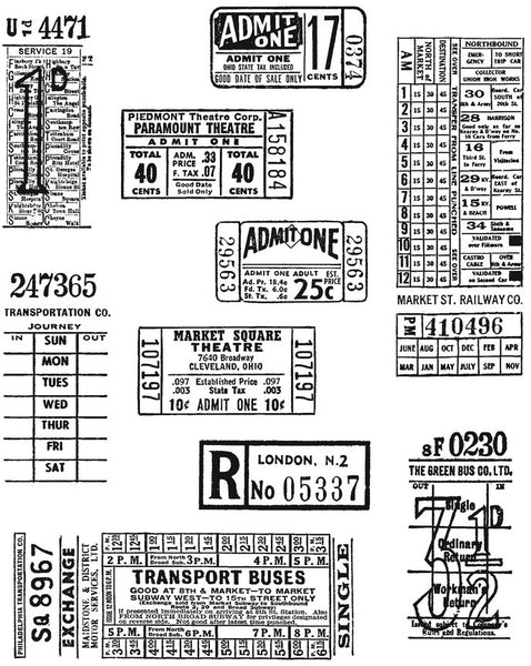 Tim Holtz Cling Stamps 7"X8.5", Ticket Booth (CMS337)