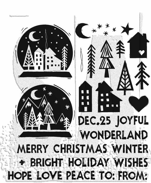 Stampers Anonymous by Tim Holtz, Cling Stamp, Festive Print (CMS472)