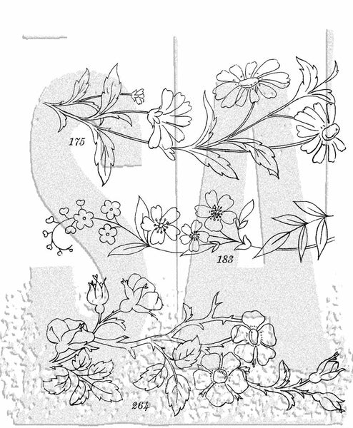 Tim Holtz Cling Stamps 7"X8.5", Embroidery (CMS486)
