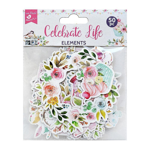 Little Birdie Ephemera Embellishment 50/Pkg, Celebrate Life