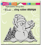 Stampendous Cling Stamp, Snowman Perch