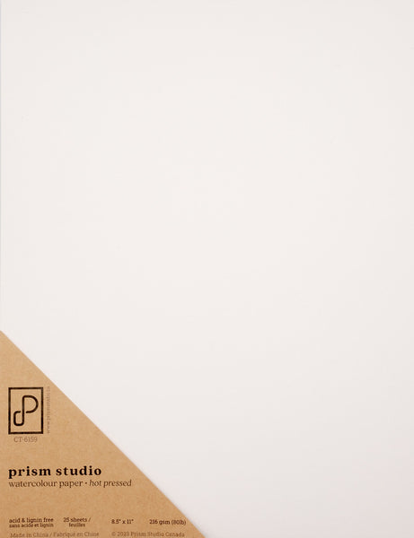 Prism Studio, 8.5X11 Hot Pressed Watercolour Paper (25 sheets)