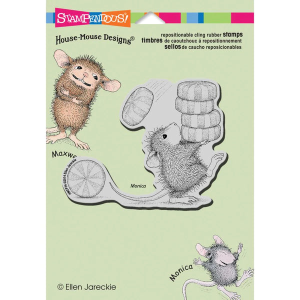 Stampendous House Mouse Cling Stamp, Carrying Mints by Ellen Jareckie