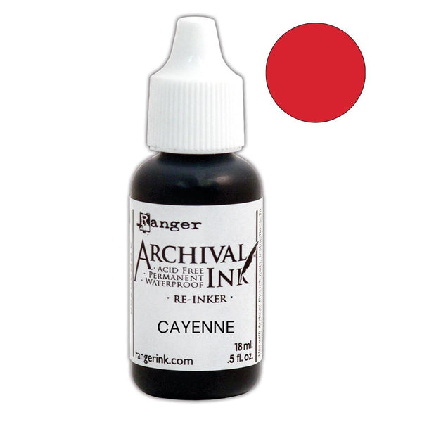 Archival Ink Pad Re-inker .5oz, Cayenne
