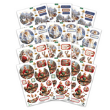 Katy Sue, Die Cut Decoupage, Christmas Bauble Selection (pack of 12)