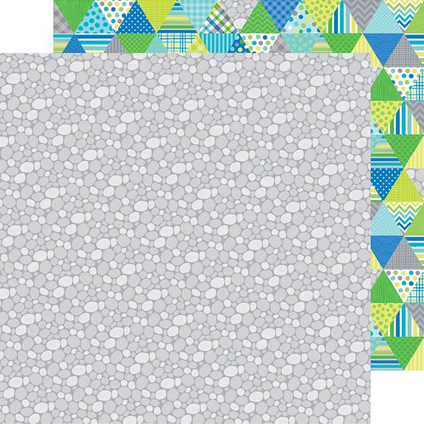 Doodlebug Design, Dragon Tails Collection, 12"x12" Double Sided Paper, Cobblestones