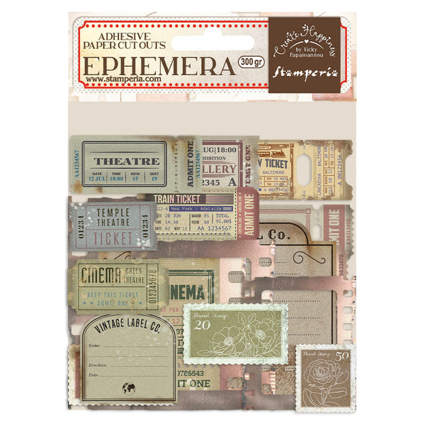 Stamperia, Create Happiness Cardstock Ephemera Adhesive Paper Cut Outs, Christmas Tickets