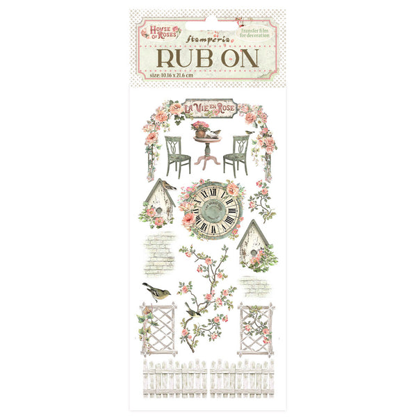 Stamperia, Rub-On 4"X8.5", House of Roses, Elements