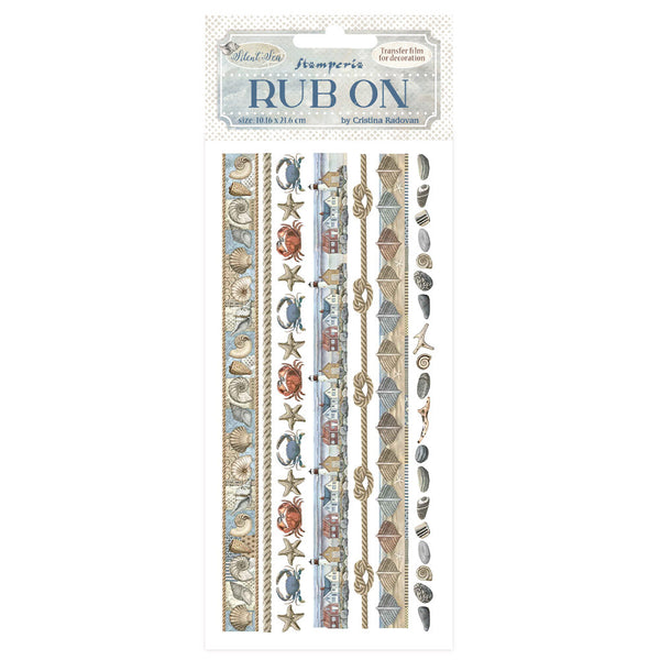 Stamperia Rub-On 4"X8.5", Silent Sea, Stripes (DFLRB159)