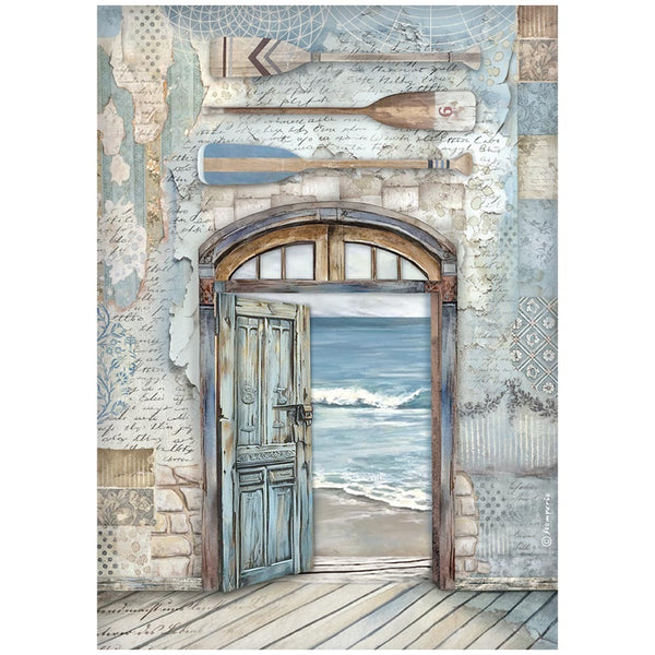 Stamperia, Rice Paper Sheet A4, Silent Sea, Door
