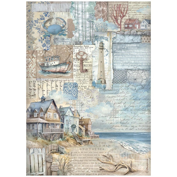 Stamperia, Rice Paper Sheet A4, Silent Sea, Landscape