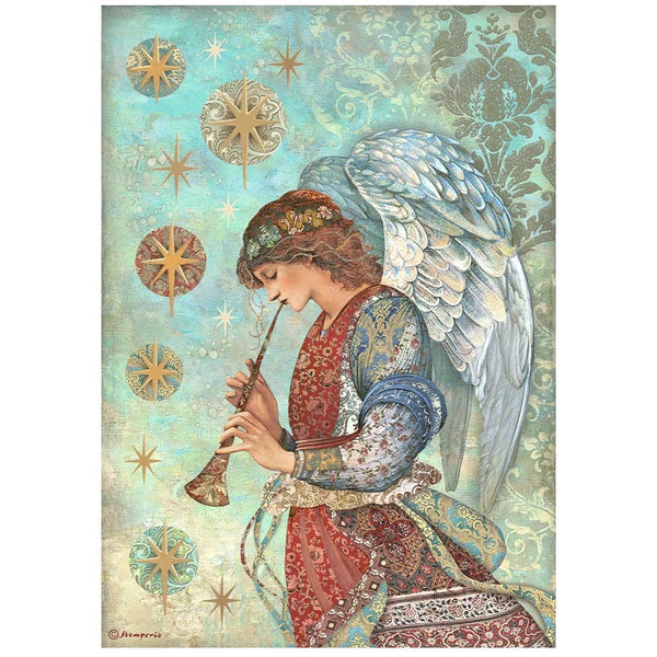 Stamperia Rice Paper Sheet A4, Christmas Greetings - Angel