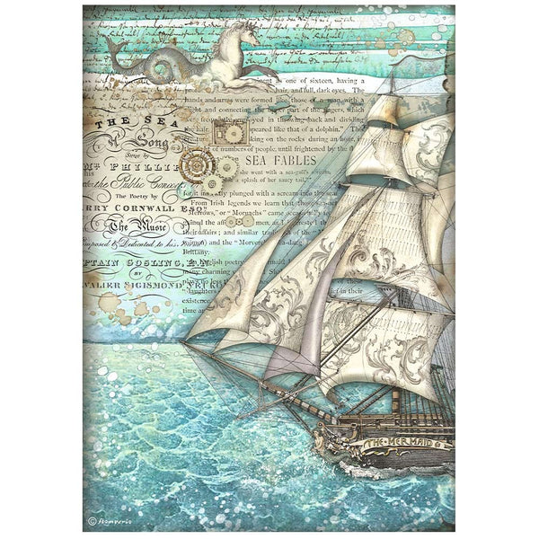 Stamperia Rice Paper Sheet A4, Songs Of The Sea, Sailing Ship