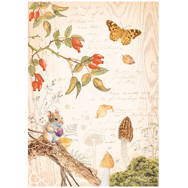 Stamperia Rice Paper Sheet A4, Woodland, Butterfly