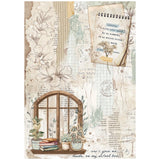 Stamperia Rice Paper Sheet A4 6/Pkg, Create Happiness Secret Diary
