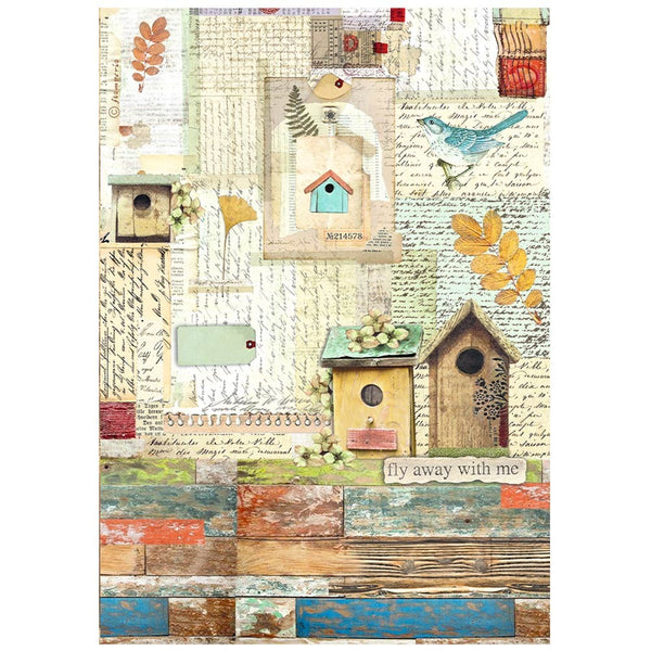 Stamperia Rice Paper Sheet A4, Garden Nests