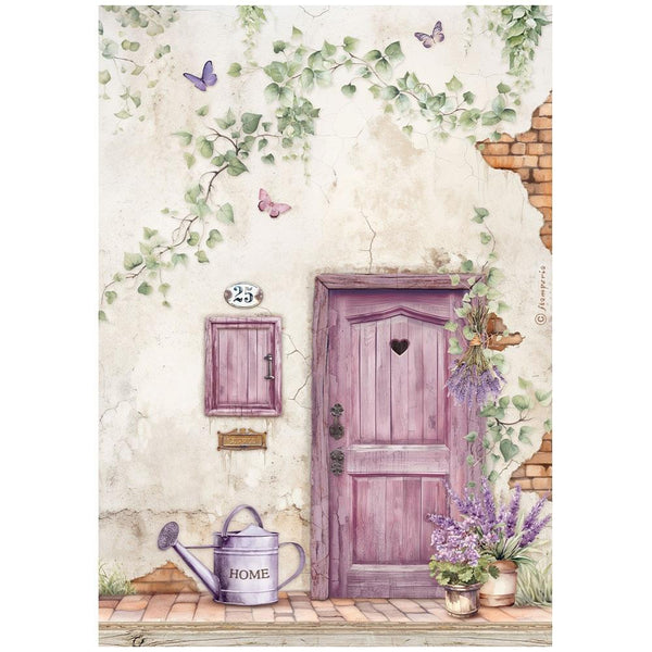 Stamperia Rice Paper Sheet A4, Lavender, Door