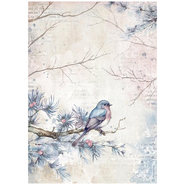 Stamperia, Rice Paper Sheet A4, Create Happiness Dewdrops, Bird