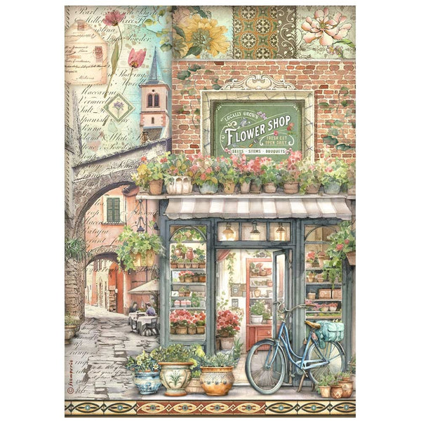 Stamperia, Rice Paper Sheet A4, Art Of Travelling, Farmer's Market
