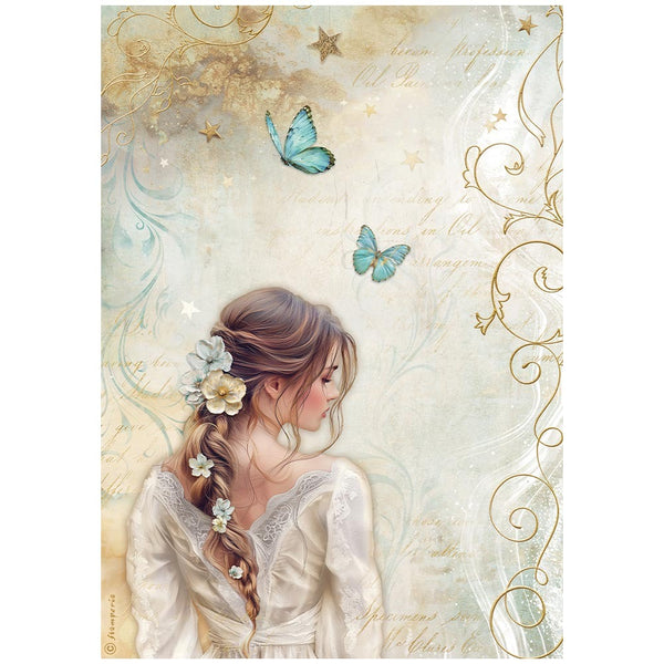 Stamperia, Rice Paper Sheet A4, Masquerade, Lady Butterfly
