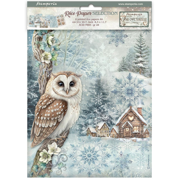 Stamperia Rice Paper Sheet A4 6/Pkg, The Owl's House