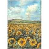 Stamperia Assorted Rice Paper A4 6/Sheets, Sunflower Art