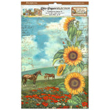 Stamperia Assorted Rice Paper A4 6/Sheets, Sunflower Art