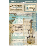 Stamperia, Assorted Rice Paper Backgrounds A6 8/Sheets, Music (DFSAK6033)