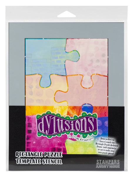 Dyan Reaveley's Dylusions Rectangle Puzzle Template, Stencil