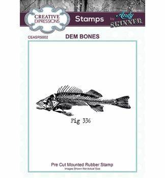 Creative Expressions, Pre-Cut Mounted Rubber Stamp by Andy Skinner, Dem Bones