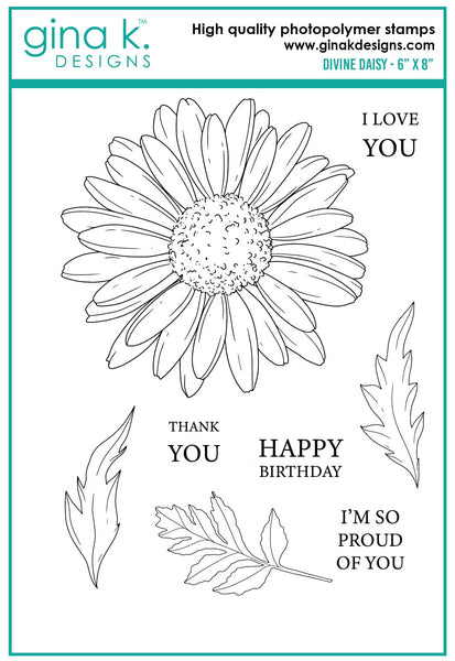 Gina K. Designs, 6" x 8" Clear Stamps & Dies Combo by Hannah Drapinski, Divine Daisy