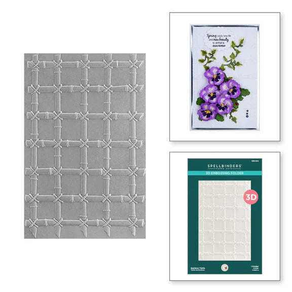 Spellbinders 3D Embossing Folder By Susan Tierney-Cockburn, Bamboo Trellis (E3D-044)
